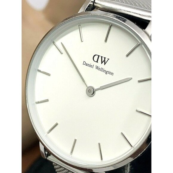 Daniel Wellington Womens Watch DW00100164 White Dial 32mm Silver Mesh Steel - Picture 1 of 13